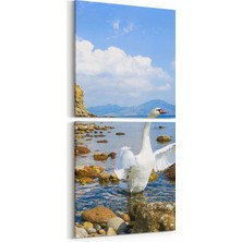 Olla 14444K2D Doğa / Manzara Görseli Kare 2'li Dikey Kanvas Tablo