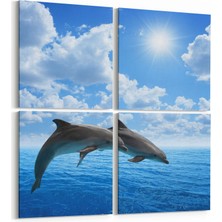 Olla 12906K4 Deniz / Okyanus Görseli Kare 4'lü Kanvas Tablo