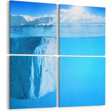 Olla 12885K4 Deniz / Okyanus Görseli Kare 4'lü Kanvas Tablo