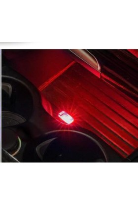 Asroya Araba Araç USB LED Ambiyans Işığı Işık Kırmızı