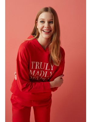 Penti Kırmızı In Love Hood Sweatshirt