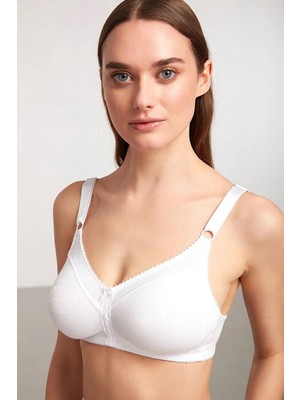 Kom Carol Pamuklu Balensiz Sütyen - Beyaz