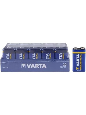 Varta Endüstryel Alkalin 9V Kare Pil 20'li