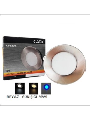 Cata CT-5209 1W Ledli Mobil Yıldız Spot Sıva Altı Mavi Işık