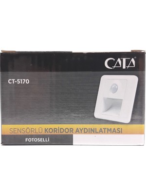 Cata CT-5170 1W Koridor LED Armatür Sensörlü 6400K Beyaz