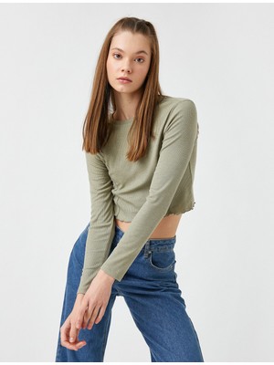 Koton Uzun Kollu Crop Top