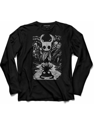 Kendim Seçtim Hollow Knıght Ghost Cadılar Bayramı Kuru Kafa Uzun Kollu Tişört