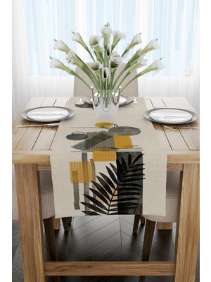 Cango Home Sarı Krem Bohem Modern Desenli Dijital Baskılı Runner CGH936-RN