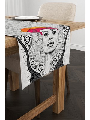 Cango Home Gri Siyah Afrika Etnik Desenli Desenli Dijital Baskılı Runner CGH943-RN