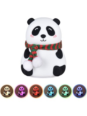 Hongshou USB Şarj Panda Başucu Silikon Gece Lambası Beyaz  (Yurt Dışından)