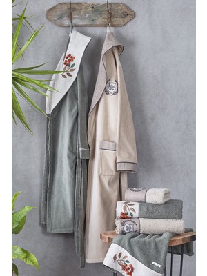 Ecocotton Duru 10 Parça Organik Aile Bornoz Seti