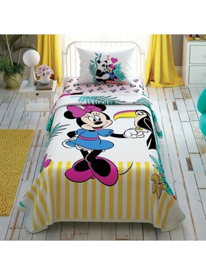 Taç Lisanslı Disney Minnie Tropicool Tek Kişilik Pike Takımı