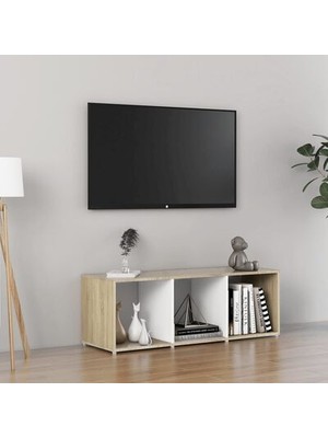 T Designo Tdesıgno Nur Televizyon Sehpası - Ünitesi -Kitaplık-Beyaz 108 cm 3 Raflı