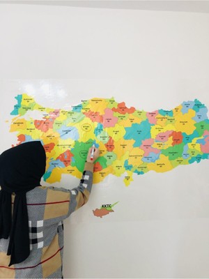 Tutunabilir Kağıt Türkiye Haritası Akıllı Kağıt Tahta Yazı Tahtası Özel Baskı Renkli + Yazı Tahtası Kalemi