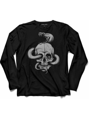 Kendim Seçtim Rock And Roll Skeleton Wıll Never Dıe Mikrofon Uzun Kollu Tişört