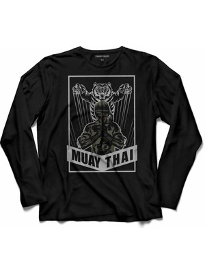 Kendim Seçtim Muay Thaı Tıger Muaythaı Kick Boks Boxıng Uzak Doğu Uzun Kollu Tişört