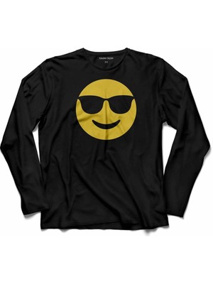 Kendim Seçtim Gözlük Emoji Icon Smıle Glases Uzun Kollu Tişört