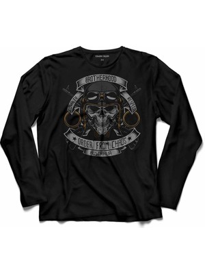 Kendim Seçtim Brother Hood Motosiklet Skull Australıa Uzun Kollu Tişört