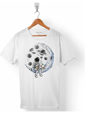 Kendim Seçtim Astronot Drınkın Coffee Nasa Ay Erkek Tişört