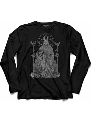 Kendim Seçtim Ello Satanıc   Arttıfact Skull Uzun Kollu Tişört