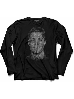 Kendim Seçtim Crıstıano Ronaldo Air Cr7 Typography Silüet Uzun Kollu Tişört