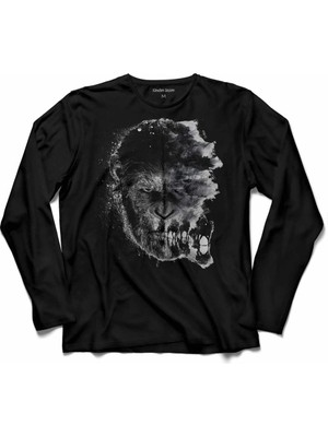 Kendim Seçtim Maymunlar Cehennemi Caesar Evrim Evolutıon Maymun War Planet Apes Şempanze Uzun Kollu Tişört