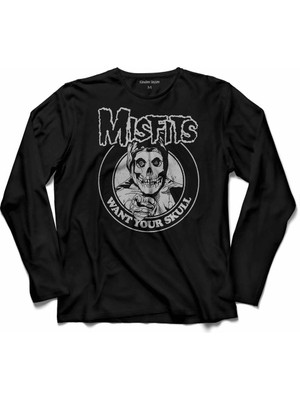 Kendim Seçtim The Mısfıts Punk Rock Death Comes Rıppıng Uzun Kollu Tişört