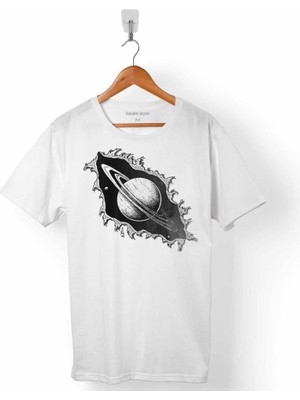 Kendim Seçtim Satürn Halkaları Nasa Uydu Gezegen Uzay Cosmos Erkek Tişört