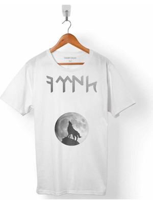 Kendim Seçtim Göktürkçe Türk Uluyan Bozkurt Ay Kurt Erkek Tişört