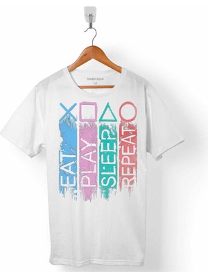 Kendim Seçtim Eat Play Sleep Repeat Play Statıon Oyun Konsolu Erkek Tişört