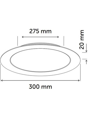 Inoled 24W Yuvarlak Sıva Altı LED Panel 6500K Beyaz İN-TLS-2724-01