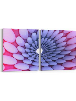Olla 10218K2Y Abstract Girdap Görsel Kare 2'li Yatay Kanvas Tablo