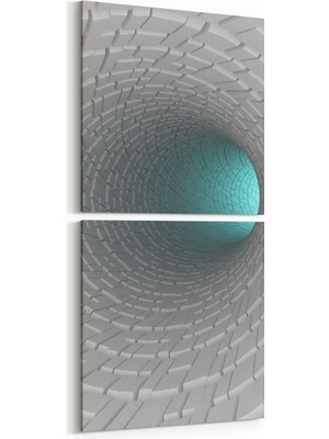 Olla 10240K2D Abstract Girdap Görsel Kare 2'li Dikey Kanvas Tablo