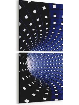 Olla 10254K2D Abstract Girdap Görsel Kare 2'li Dikey Kanvas Tablo