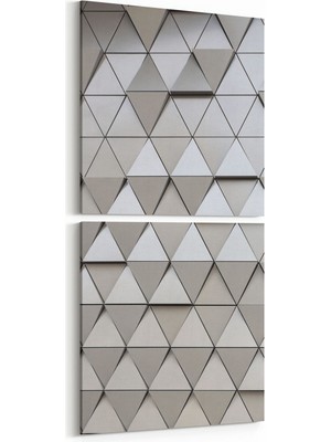 Olla 10027K2D Abstract 3 Boyut Görsel Kare 2'li Dikey Kanvas Tablo