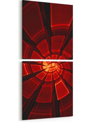 Olla 10217K2D Abstract Girdap Görsel Kare 2'li Dikey Kanvas Tablo