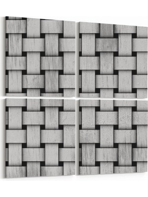 Olla 10025K4 Abstract 3 Boyut Görsel Kare 4'lü Kanvas Tablo