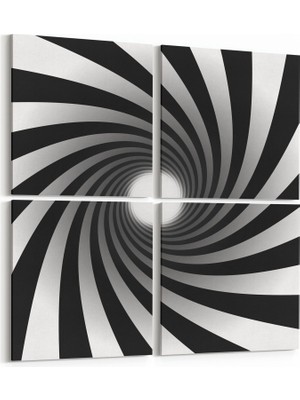 Olla 10243K4 Abstract Girdap Görsel Kare 4'lü Kanvas Tablo