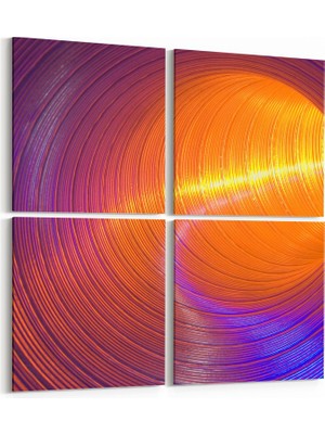 Olla 10262K4 Abstract Girdap Görsel Kare 4'lü Kanvas Tablo
