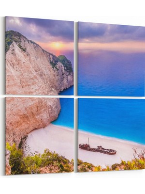 Olla 14185K4 Doğa / Manzara Görseli Kare 4'lü Kanvas Tablo