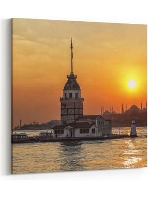 Olla 16058K Günbatımı Görseli Kare Kanvas Tablo
