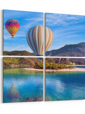 Olla 14003K4 Doğa / Manzara Görseli Kare 4'lü Kanvas Tablo