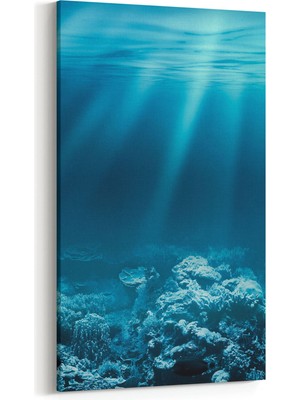Olla 12927DD Deniz / Okyanus Görseli Dikey Dar Kanvas Tablo