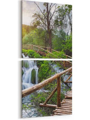 Olla 13774K2D Doğa / Manzara Görseli Kare 2'li Dikey Kanvas Tablo