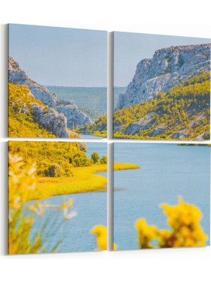 Olla 13408K4 Doğa / Manzara Görseli Kare 4'lü Kanvas Tablo