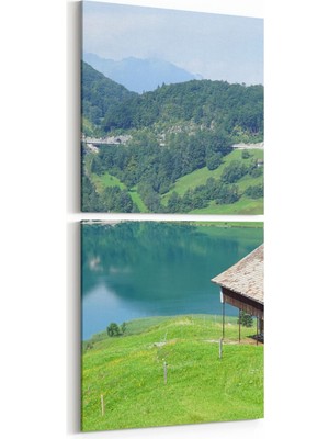 Olla 13945K2D Doğa / Manzara Görseli Kare 2'li Dikey Kanvas Tablo