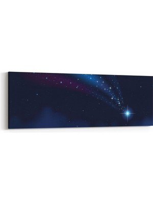 Olla 14777YI Gece Gökyüzü Görseli Yatay Ince Kanvas Tablo