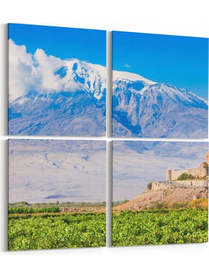 Olla 13989K4 Doğa / Manzara Görseli Kare 4'lü Kanvas Tablo
