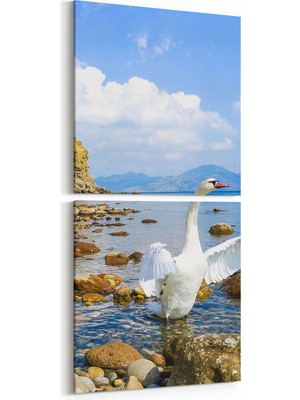 Olla 14444K2D Doğa / Manzara Görseli Kare 2'li Dikey Kanvas Tablo