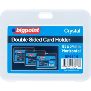 Çift Taraflı Kart Kabı Kristal Yatay Şeffaf 85X54MM 10'lu Poşet